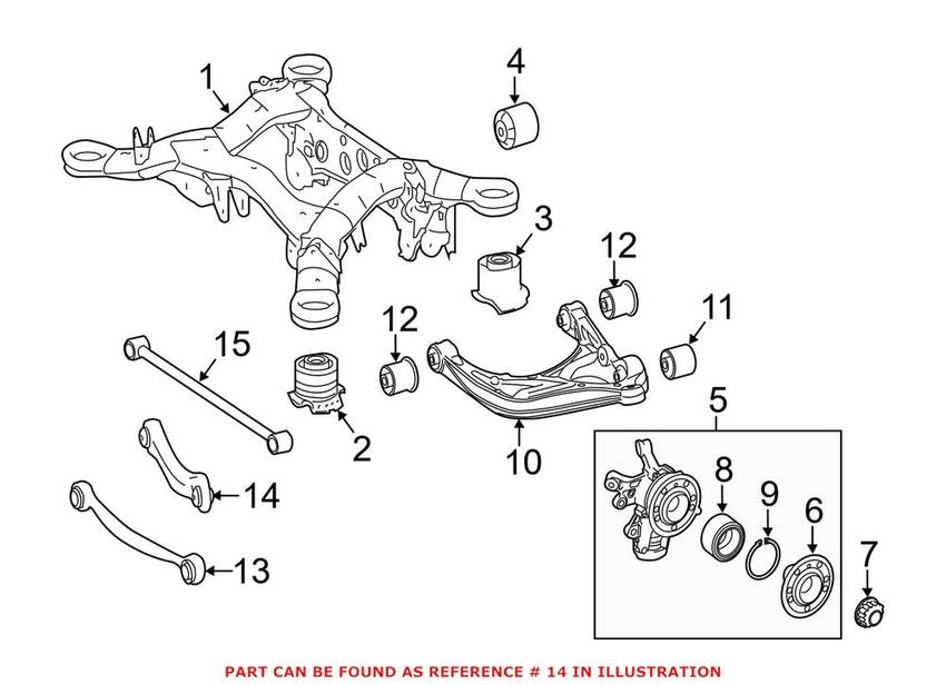 Mercedes Suspension Control Arm - Rear Driver Left 1663500106